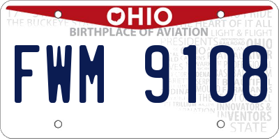 OH license plate FWM9108