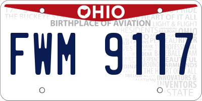 OH license plate FWM9117