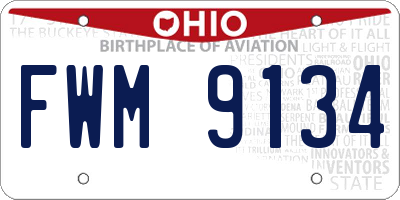 OH license plate FWM9134