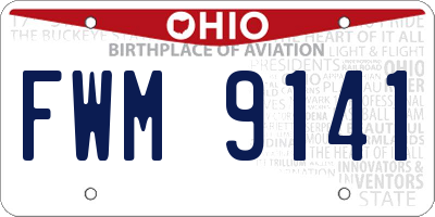 OH license plate FWM9141
