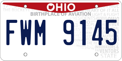 OH license plate FWM9145