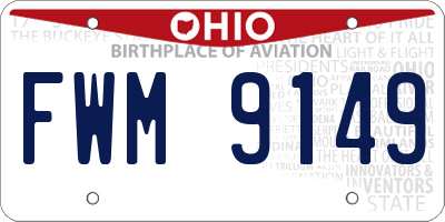 OH license plate FWM9149