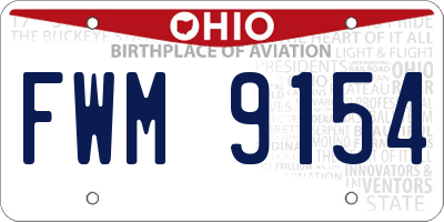 OH license plate FWM9154