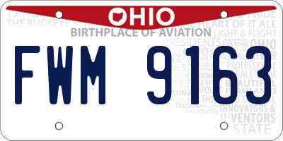 OH license plate FWM9163