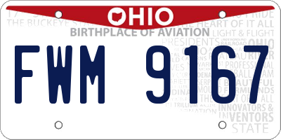 OH license plate FWM9167