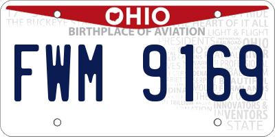 OH license plate FWM9169
