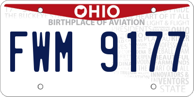 OH license plate FWM9177