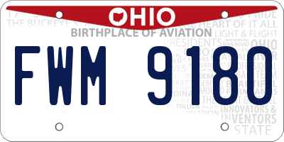 OH license plate FWM9180