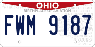 OH license plate FWM9187