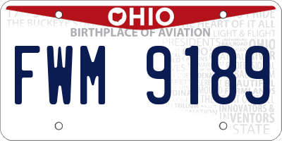 OH license plate FWM9189