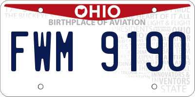 OH license plate FWM9190