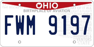 OH license plate FWM9197