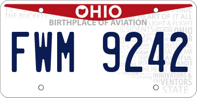 OH license plate FWM9242