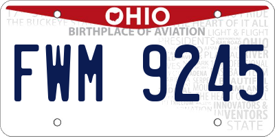 OH license plate FWM9245