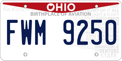 OH license plate FWM9250