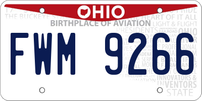 OH license plate FWM9266