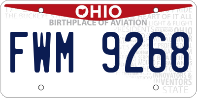 OH license plate FWM9268