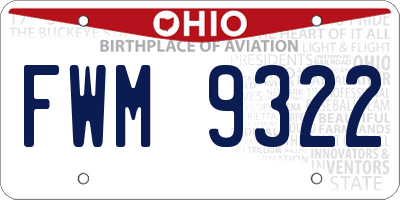 OH license plate FWM9322