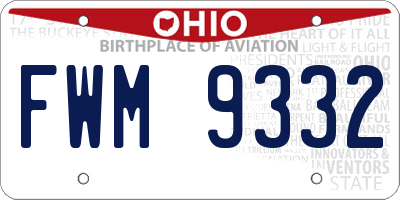 OH license plate FWM9332