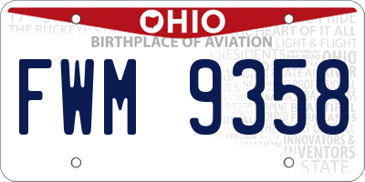 OH license plate FWM9358