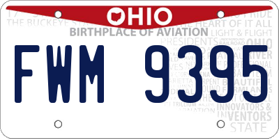 OH license plate FWM9395