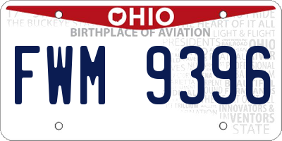 OH license plate FWM9396