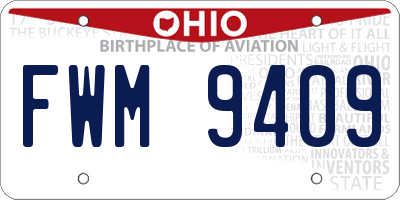 OH license plate FWM9409
