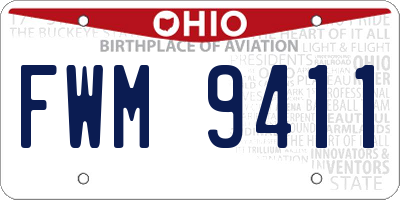 OH license plate FWM9411