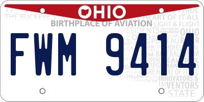 OH license plate FWM9414