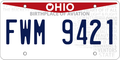OH license plate FWM9421
