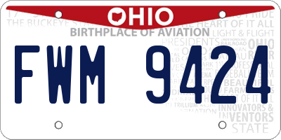 OH license plate FWM9424