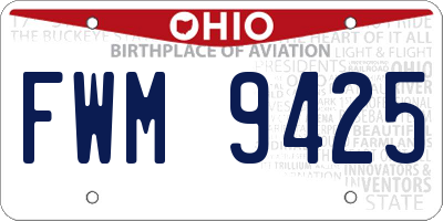 OH license plate FWM9425