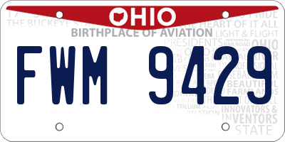OH license plate FWM9429