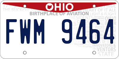 OH license plate FWM9464
