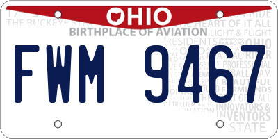 OH license plate FWM9467