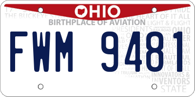 OH license plate FWM9481