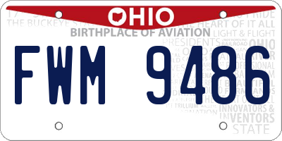 OH license plate FWM9486