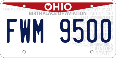 OH license plate FWM9500