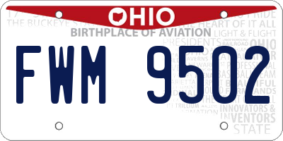 OH license plate FWM9502