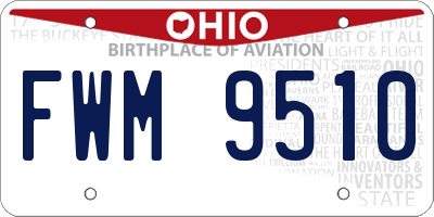 OH license plate FWM9510