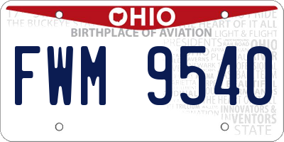 OH license plate FWM9540