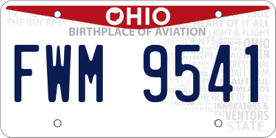 OH license plate FWM9541