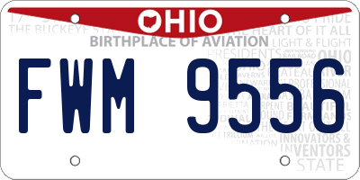 OH license plate FWM9556
