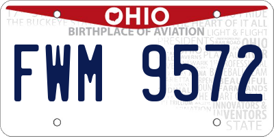 OH license plate FWM9572
