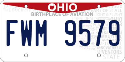 OH license plate FWM9579