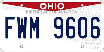 OH license plate FWM9606