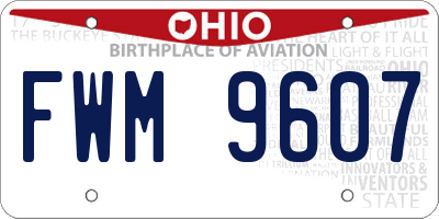 OH license plate FWM9607