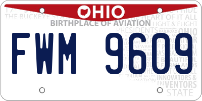 OH license plate FWM9609