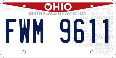 OH license plate FWM9611