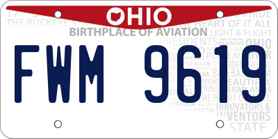 OH license plate FWM9619